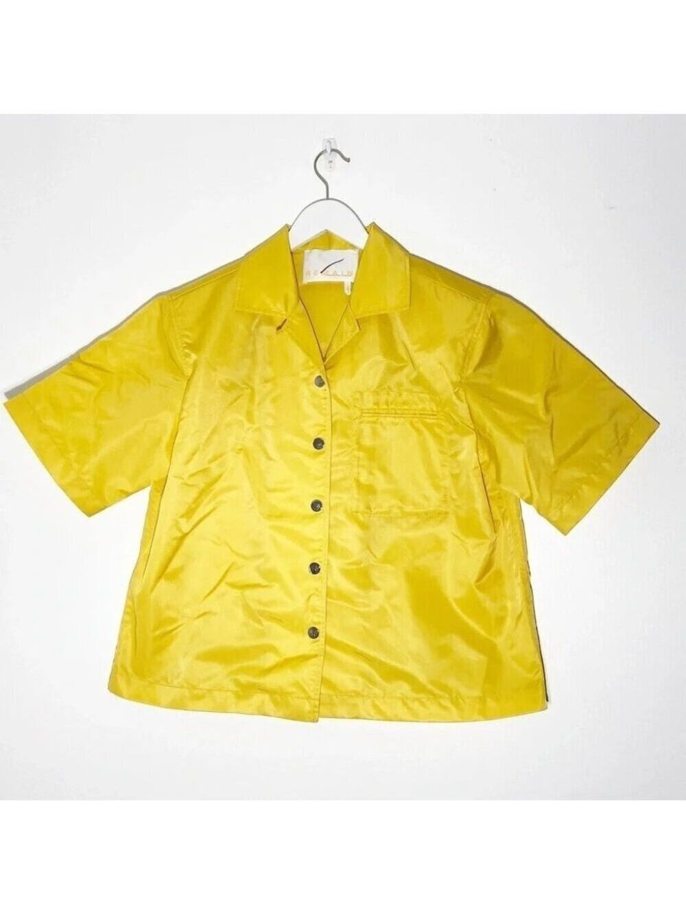 New Remain Birger Christensen Storm Shirt Jacket Yellow Size 8 - Picture 4 of 9